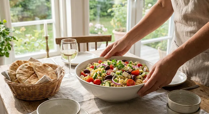 Kreikkalainen pastasalaatti