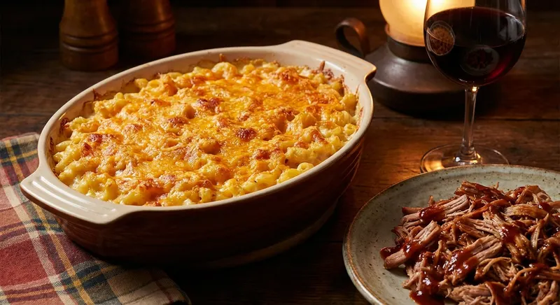 Mac and cheese pulled porkilla