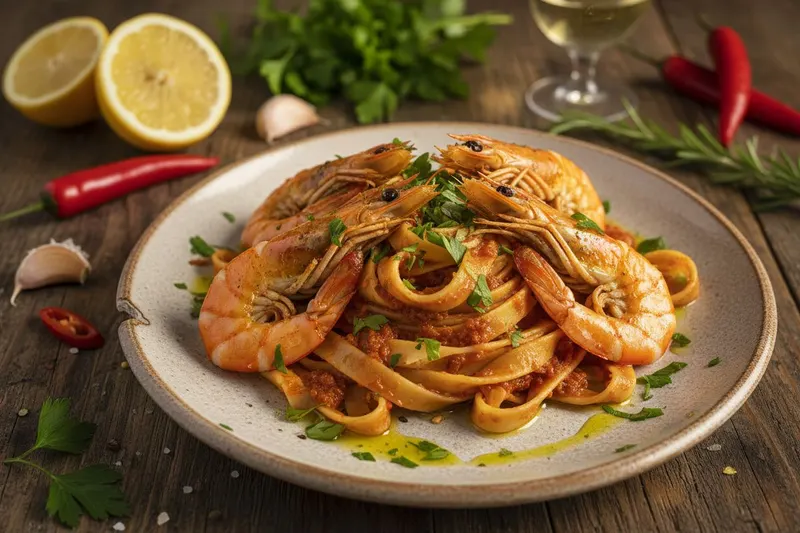Nduja-scampipasta