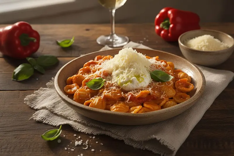 Orecchiette paprikakastikkeella