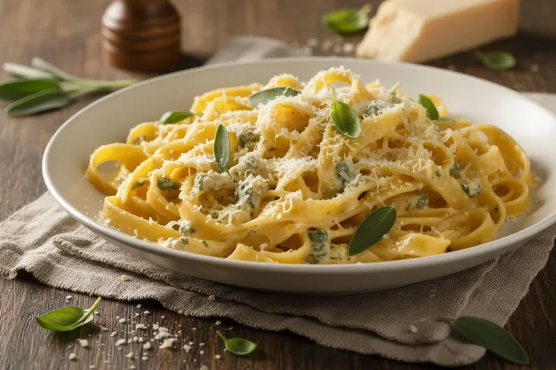 Pasta gorgonzolakastikkeella