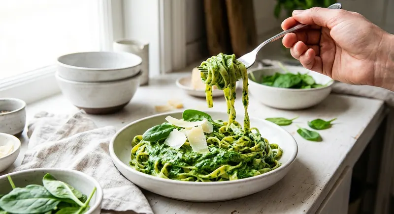 Simppeli pinaattipasta