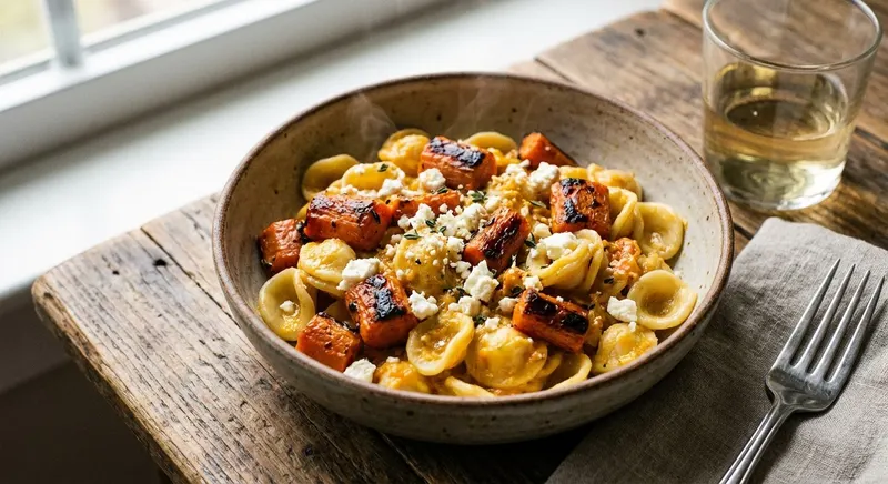 Paahdettu porkkana-fetapasta