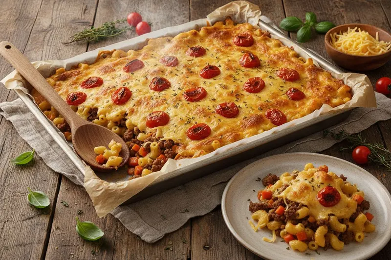 Taco-peltimakaronilaatikko