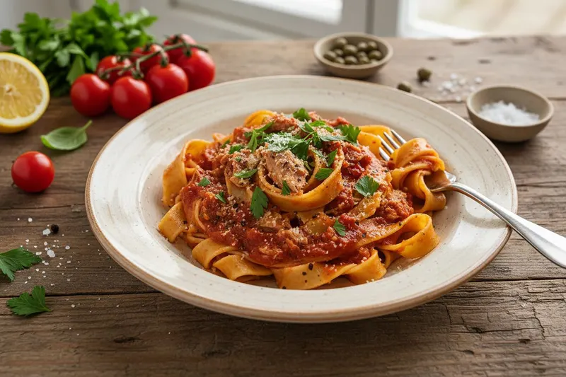 Tonnikala-tomaattipasta