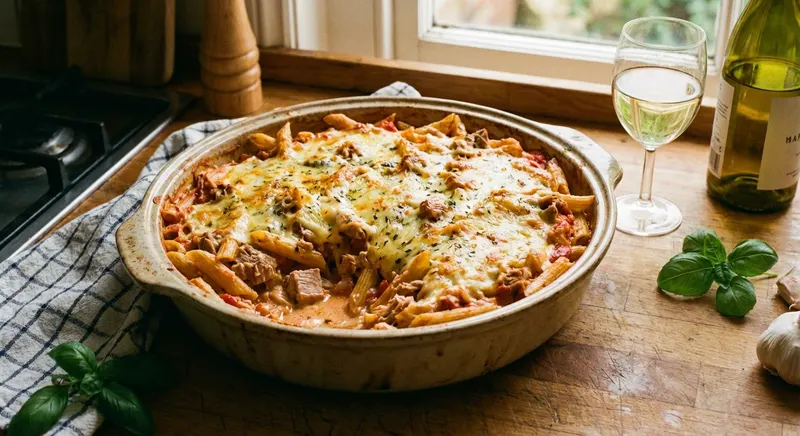 Helppo tonnikalapasta uunissa