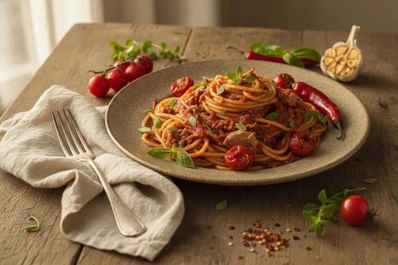 Tulinen tonnikalapasta