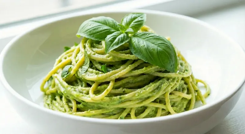 Vegaaninen avokado-pinaattipasta