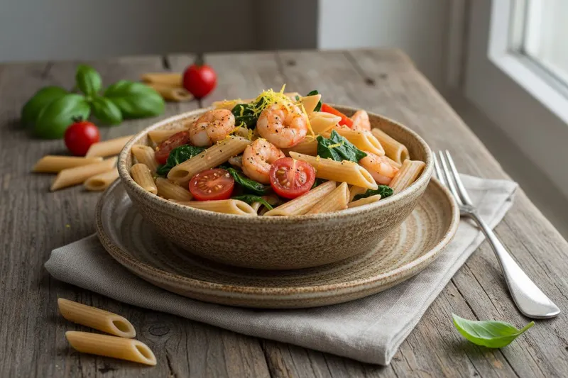 Yhden kattilan katkarapu-tomaattipasta